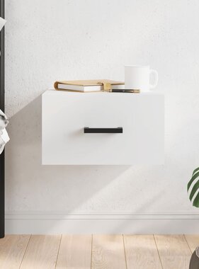 VidaXL Nachtkastje wandgemonteerd 35x35x20 cm wit