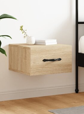 VidaXL Nachtkastje wandgemonteerd 35x35x20 cm sonoma eikenkleurig