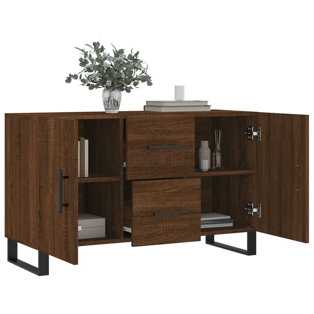 VidaXL Dressoir 100x36x60 cm bewerkt hout bruin eikenkleur