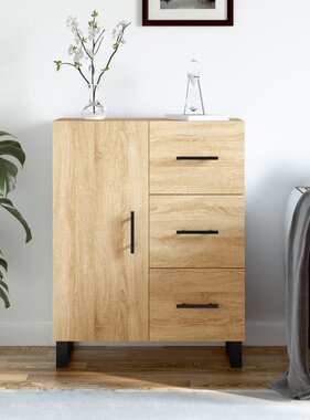 VidaXL Dressoir 69,5x34x90 cm bewerkt hout sonoma eikenkleurig