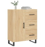 VidaXL Dressoir 69,5x34x90 cm bewerkt hout sonoma eikenkleurig