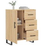 VidaXL Dressoir 69,5x34x90 cm bewerkt hout sonoma eikenkleurig