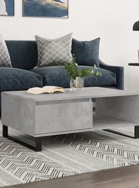 VidaXL Salontafel 90x60x35 cm bewerkt hout betongrijs