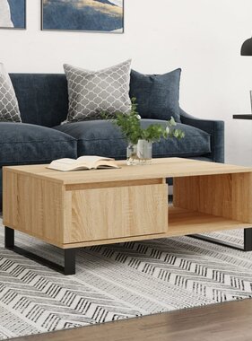 VidaXL Salontafel 90x60x35 cm bewerkt hout sonoma eikenkleurig