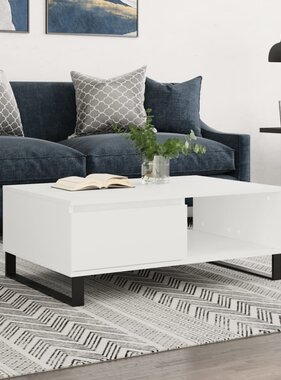 VidaXL Salontafel 90x60x35 cm bewerkt hout wit