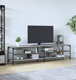 VidaXL Tv-meubel 200x30x50 cm bewerkt hout metaal grijs sonoma eiken