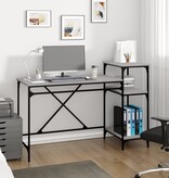 VidaXL Bureau 135x50x90 bewerkt hout en ijzer grijs sonoma eikenkleur