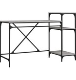 VidaXL Bureau 135x50x90 bewerkt hout en ijzer grijs sonoma eikenkleur