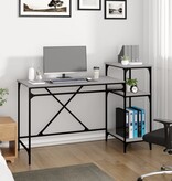 VidaXL Bureau 135x50x90 bewerkt hout en ijzer grijs sonoma eikenkleur