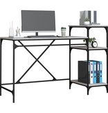 VidaXL Bureau 135x50x90 bewerkt hout en ijzer grijs sonoma eikenkleur