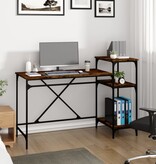 VidaXL Bureau 135x50x90 cm bewerkt hout en ijzer gerookt eikenkleurig