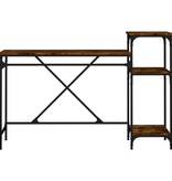 VidaXL Bureau 135x50x90 cm bewerkt hout en ijzer gerookt eikenkleurig