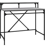 VidaXL Bureau 100x50x90 cm bewerkt hout en ijzer grijs sonoma eiken