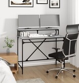 VidaXL Bureau 100x50x90 cm bewerkt hout en ijzer grijs sonoma eiken