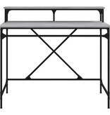 VidaXL Bureau 100x50x90 cm bewerkt hout en ijzer grijs sonoma eiken