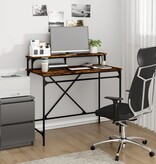 VidaXL Bureau 100x50x90 cm bewerkt hout en ijzer gerookt eikenkleurig