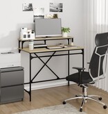 VidaXL Bureau 100x50x90 cm bewerkt hout en ijzer sonoma eikenkleur