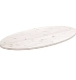 VidaXL Tafelblad ovaal 100x50x2,5 cm massief grenenhout wit
