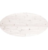 VidaXL Tafelblad ovaal 100x50x2,5 cm massief grenenhout wit