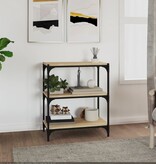 VidaXL Boekenkast 60x33x70,5cm bewerkt hout en staal sonoma eikenkleur