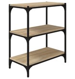 VidaXL Boekenkast 60x33x70,5cm bewerkt hout en staal sonoma eikenkleur