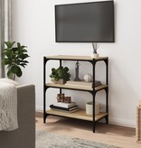 VidaXL Boekenkast 60x33x70,5cm bewerkt hout en staal sonoma eikenkleur