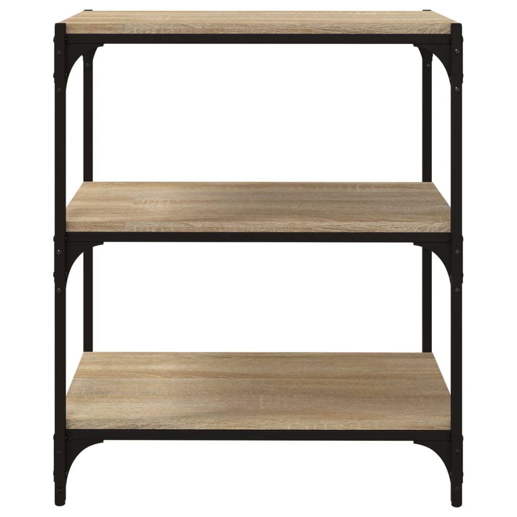 VidaXL Boekenkast 60x33x70,5cm bewerkt hout en staal sonoma eikenkleur