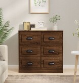 VidaXL Dressoir 70x35,5x67,5 cm bewerkt hout bruin eikenkleur
