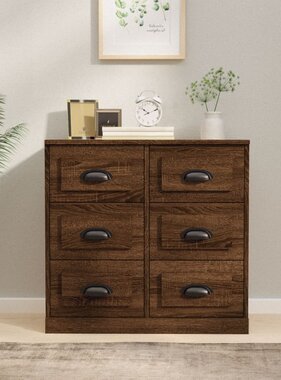 VidaXL Dressoir 70x35,5x67,5 cm bewerkt hout bruin eikenkleur