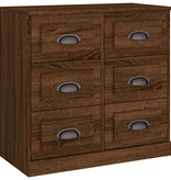 VidaXL Dressoir 70x35,5x67,5 cm bewerkt hout bruin eikenkleur