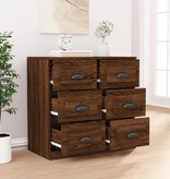 VidaXL Dressoir 70x35,5x67,5 cm bewerkt hout bruin eikenkleur