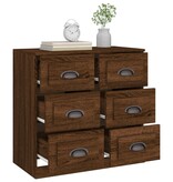 VidaXL Dressoir 70x35,5x67,5 cm bewerkt hout bruin eikenkleur
