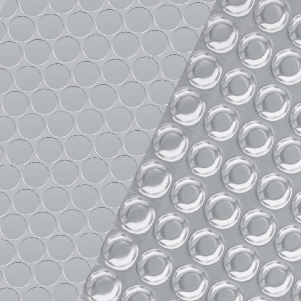 VidaXL Zwembadfolie solar drijvend rechthoekig 6x4 m PE zilverkleurig