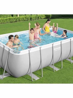 VidaXL Zwembadset Power Steel rechthoekig 412x201x122 cm