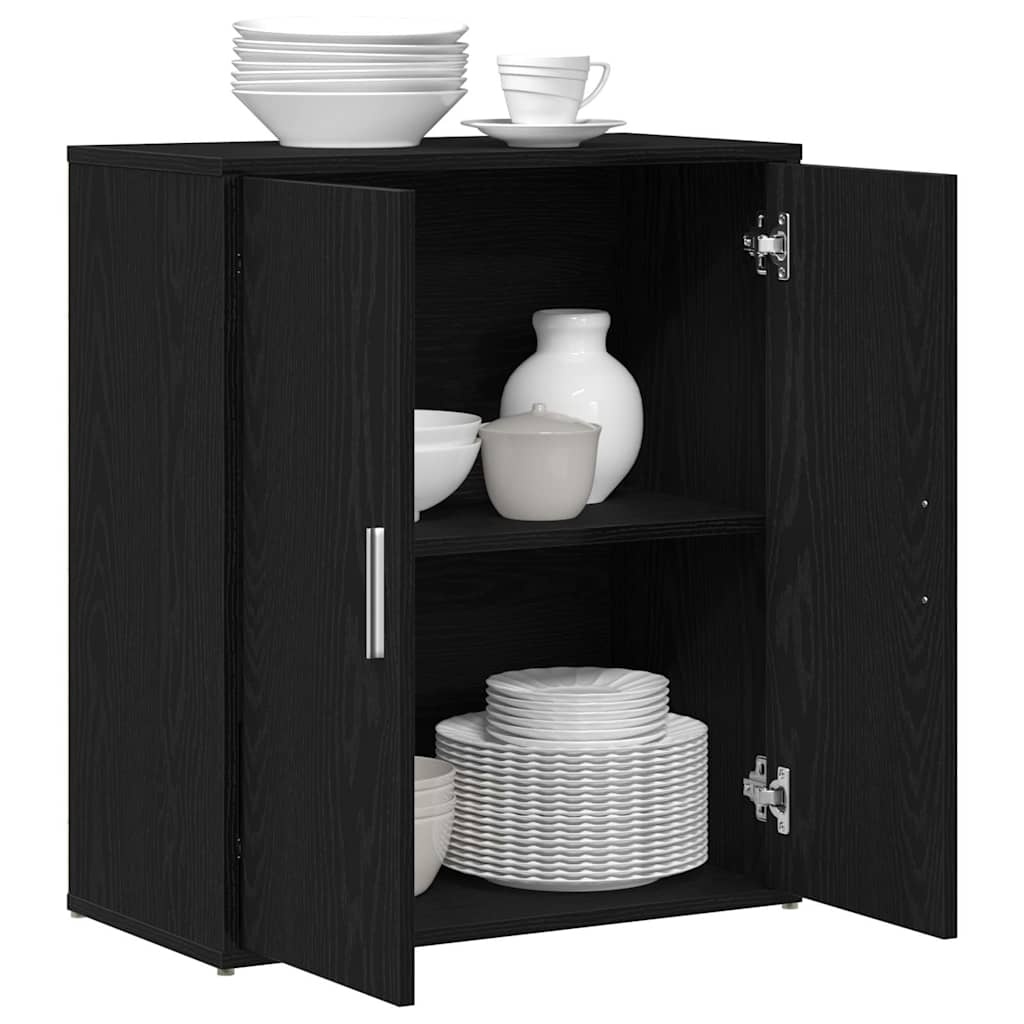 VidaXL Dressoir Zwart Eiken 60x31x70 cm Engineered Wood