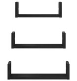 VidaXL Wandplanken 3 stuks Zwart Eikenhout