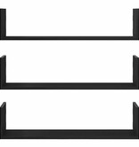 VidaXL Wandplanken 3 stuks Zwart Eiken 80x18x18 cm Bewerkt Hout