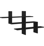 VidaXL Wandplank Zwart Eiken 124,5x18x60,5 cm Bewerkt Hout