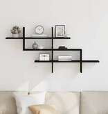 VidaXL Wandplank Zwart Eiken 124,5x18x60,5 cm Bewerkt Hout