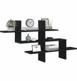 VidaXL Wandplank Zwart Eiken 124,5x18x60,5 cm Bewerkt Hout