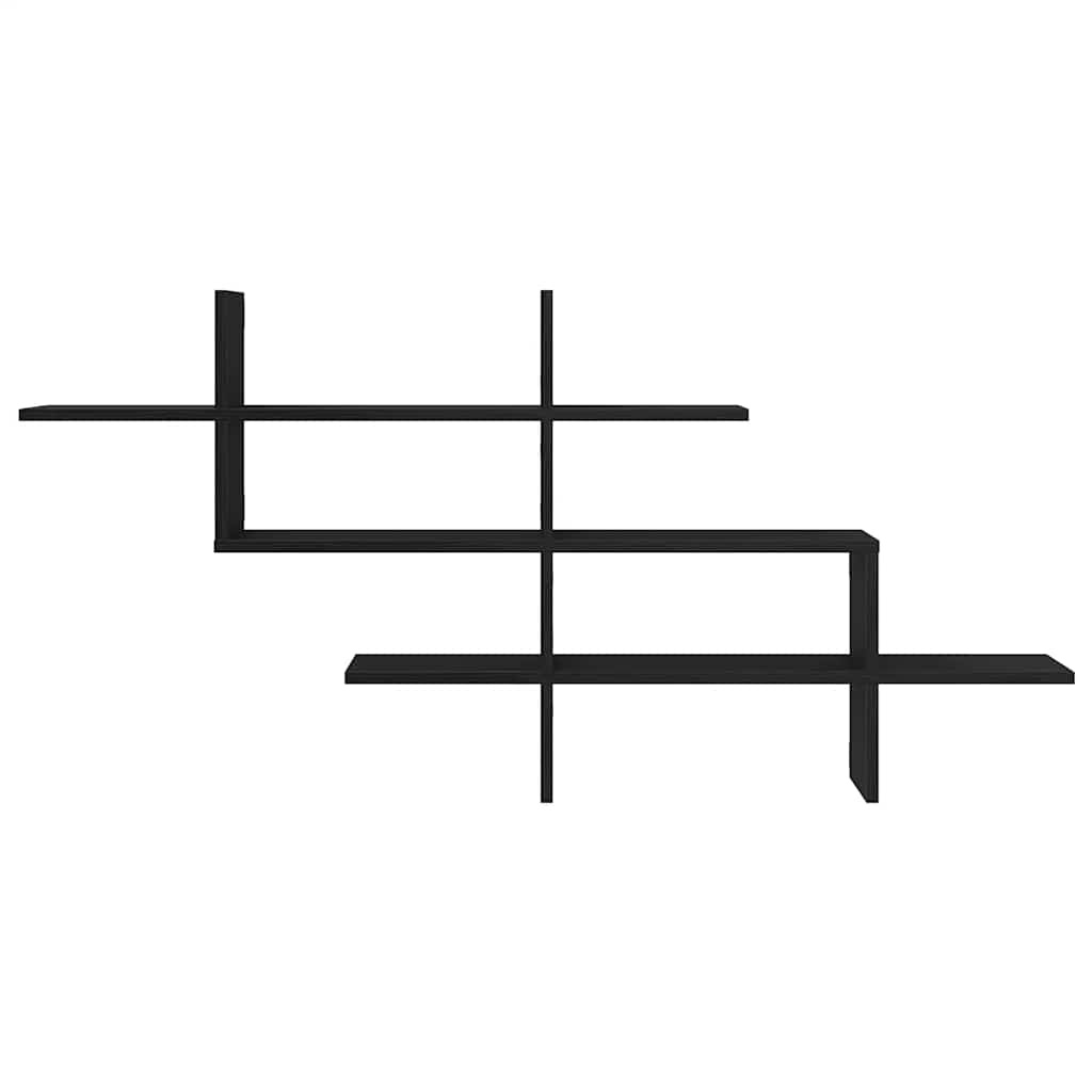 VidaXL Wandplank Zwart Eiken 124,5x18x60,5 cm Bewerkt Hout