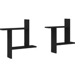 VidaXL Wandplanken 2 stuks Zwarte Eiken 50x12x50 cm Bewerkt Hout