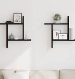 VidaXL Wandplanken 2 stuks Zwarte Eiken 50x12x50 cm Bewerkt Hout