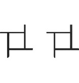 VidaXL Wandplanken 2 stuks Zwarte Eiken 50x12x50 cm Bewerkt Hout