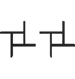 VidaXL Wandplanken 2 stuks Zwart Eiken 38x12x38 cm Bewerkt Hout