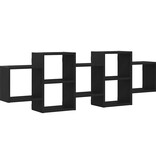 VidaXL Wandplank Zwart Eiken 129x18x42 cm Bewerkt Hout