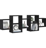 VidaXL Wandplank Zwart Eiken 129x18x42 cm Bewerkt Hout