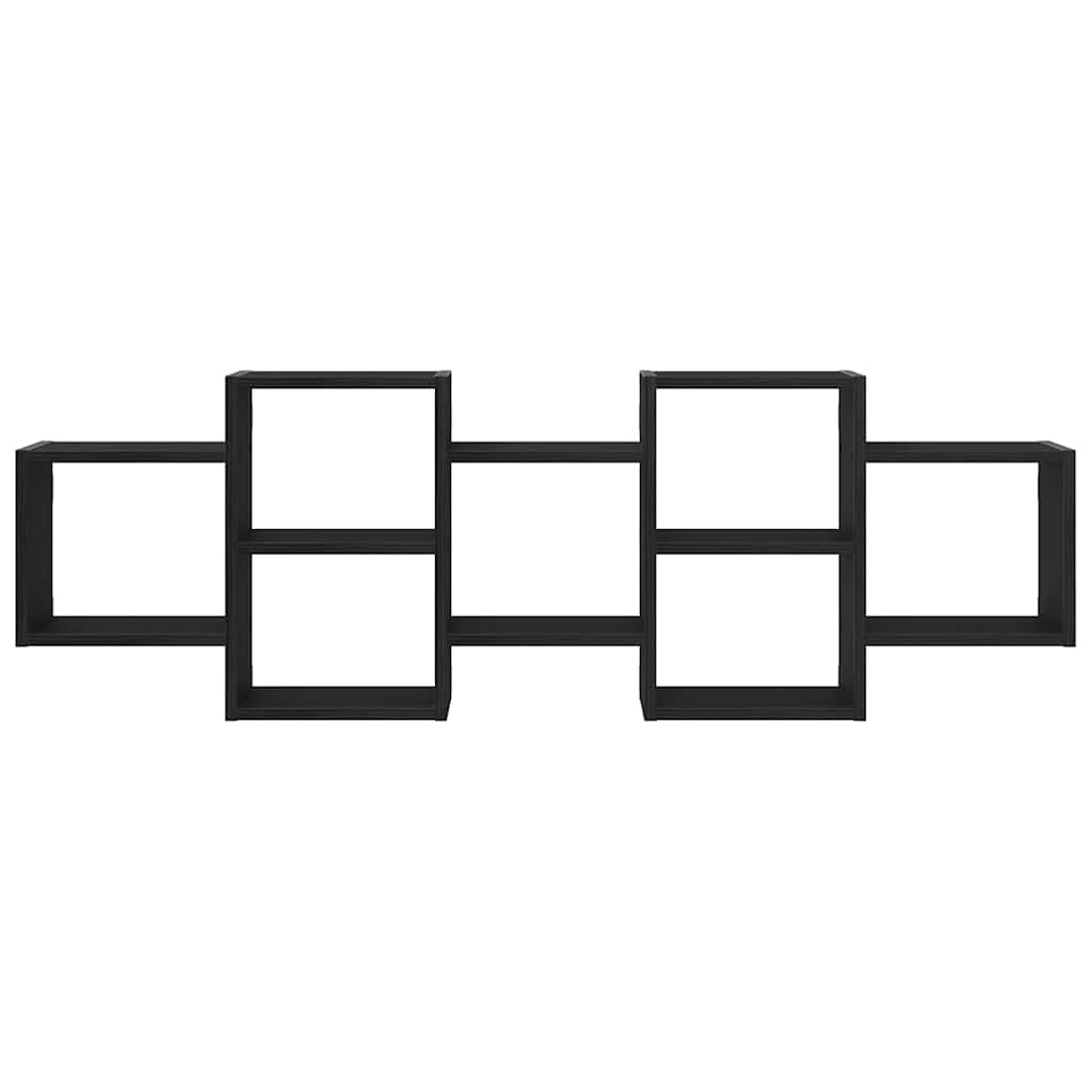 VidaXL Wandplank Zwart Eiken 129x18x42 cm Bewerkt Hout