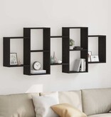 VidaXL Wandplank Zwart Eiken 159x18x65 cm Bewerkt Hout