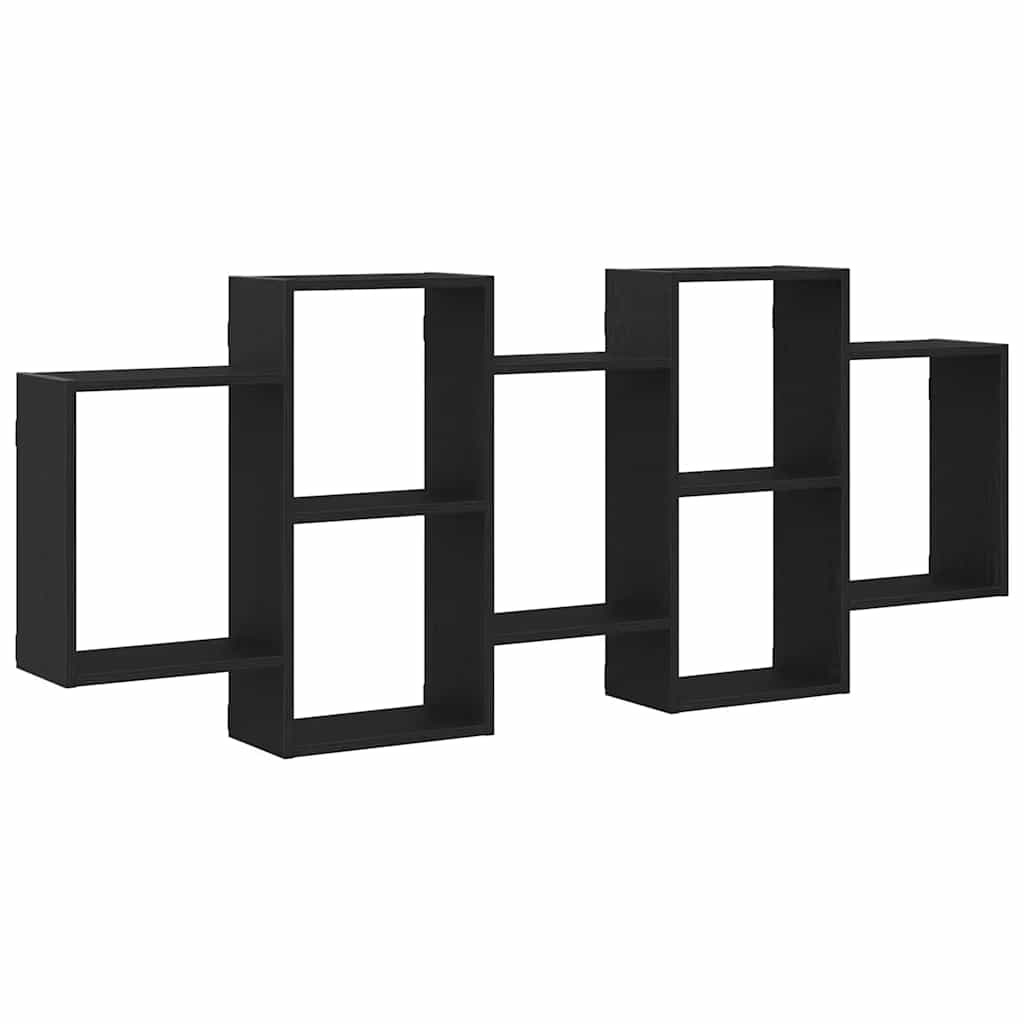 VidaXL Wandplank Zwart Eiken 159x18x65 cm Bewerkt Hout